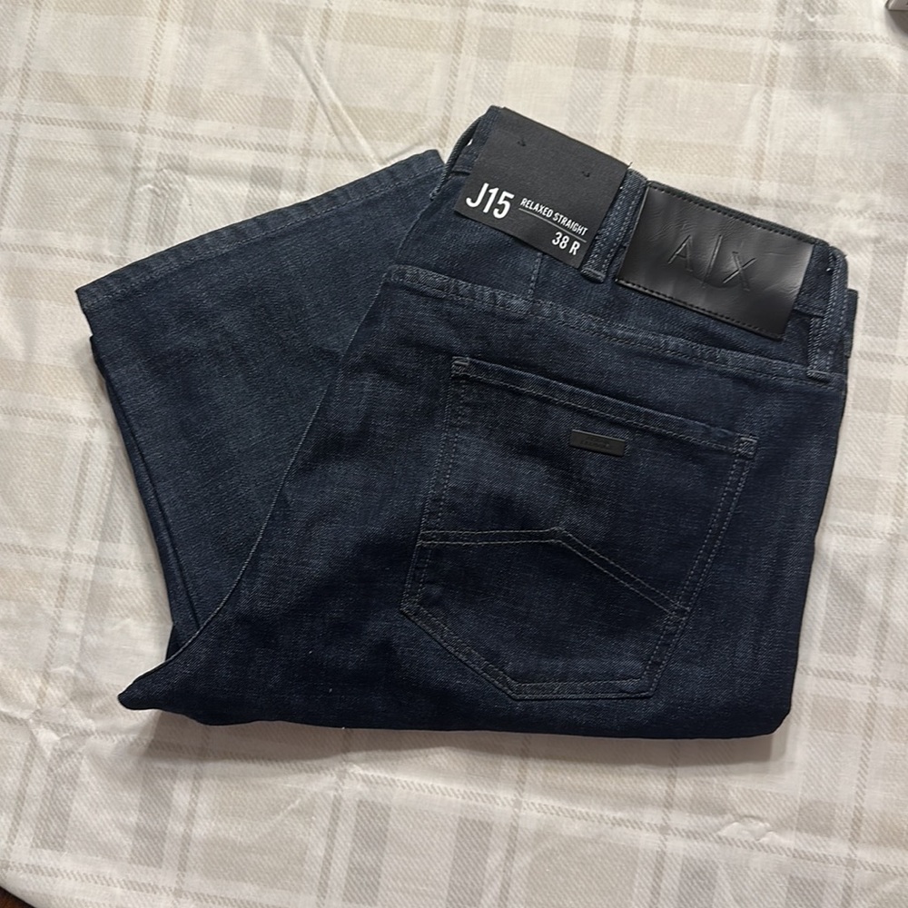 ARMANI exchange A/E relaxed stright 38R New with tags good fit dark wash